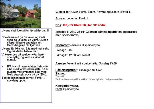 Eksempel bilde av en aktivitet
